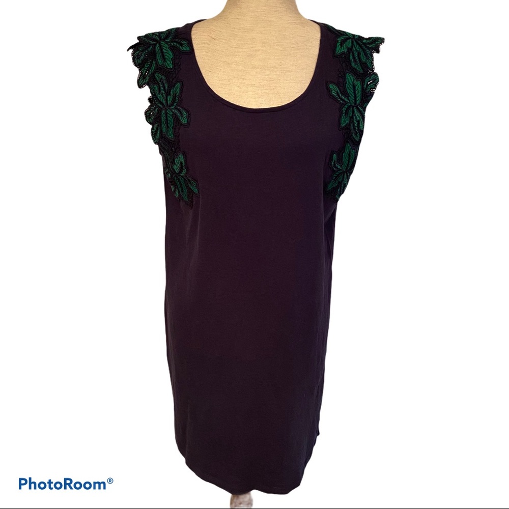 C&C CALIFORNIA DRESS SHIFT BLUE GREEN SLEEVELESS SIZE LARGE